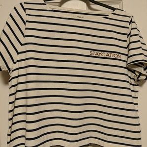 Madewell embroidered "staycation" tee